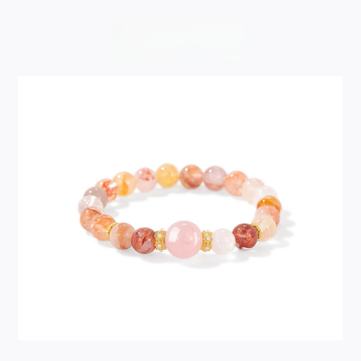 Red Crystal Pink Crystal Blessing Koi Bracelet - Natural Energy&Handmade
