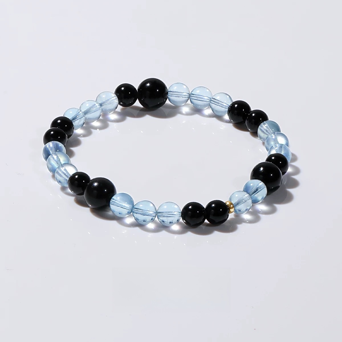 Natural 7A grade aquamarine obsidian bracelet - Natural Energy&Handmade