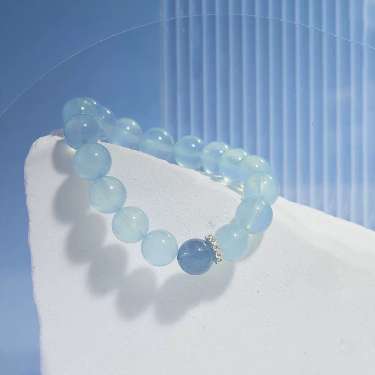 Natural Sea Blue Treasure Bracelet - Natural Energy&Handmade