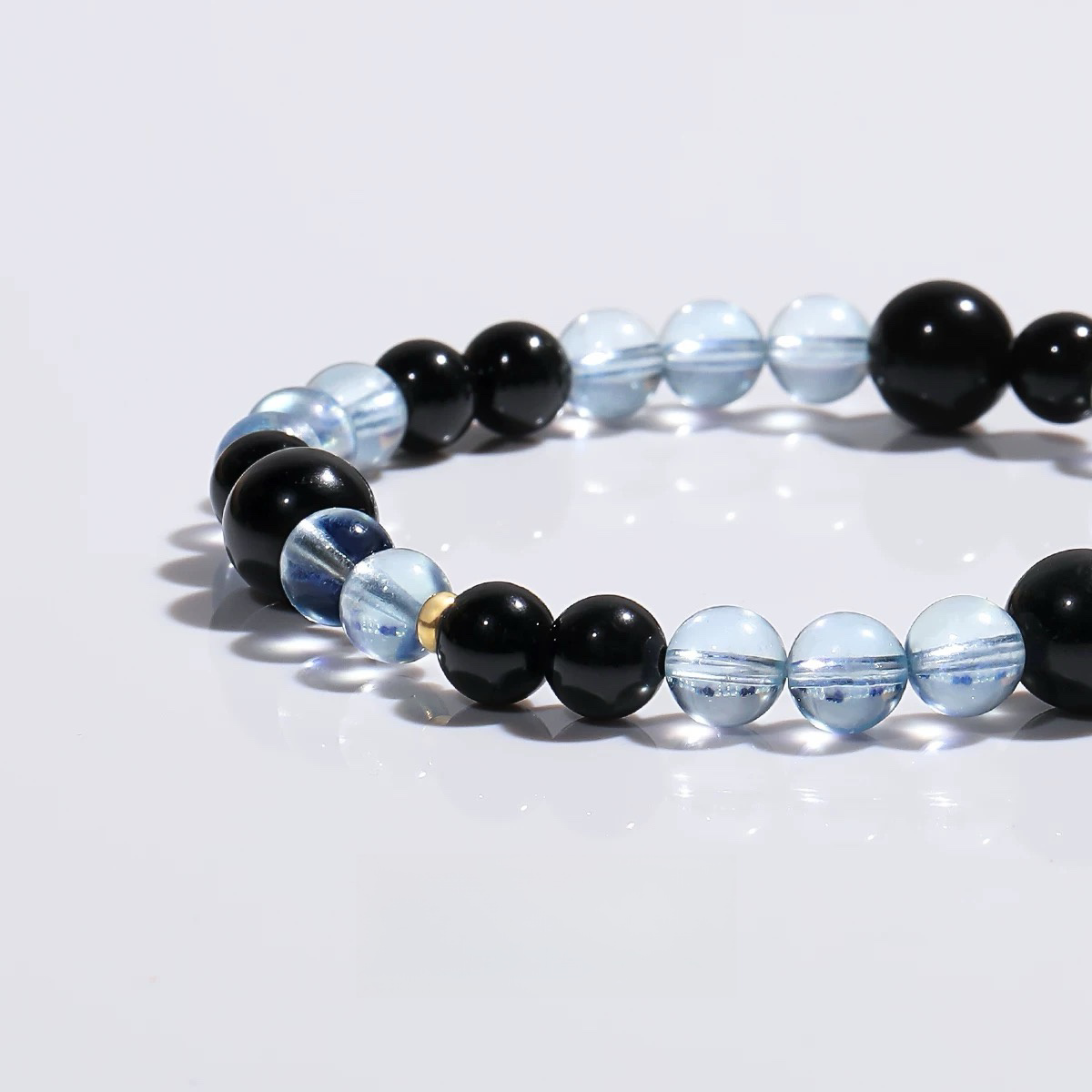 Natural 7A grade aquamarine obsidian bracelet - Natural Energy&Handmade