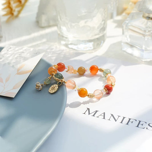 Natural Crystal Fortune and Longevity Bracelet - Natural Energy&Handmade