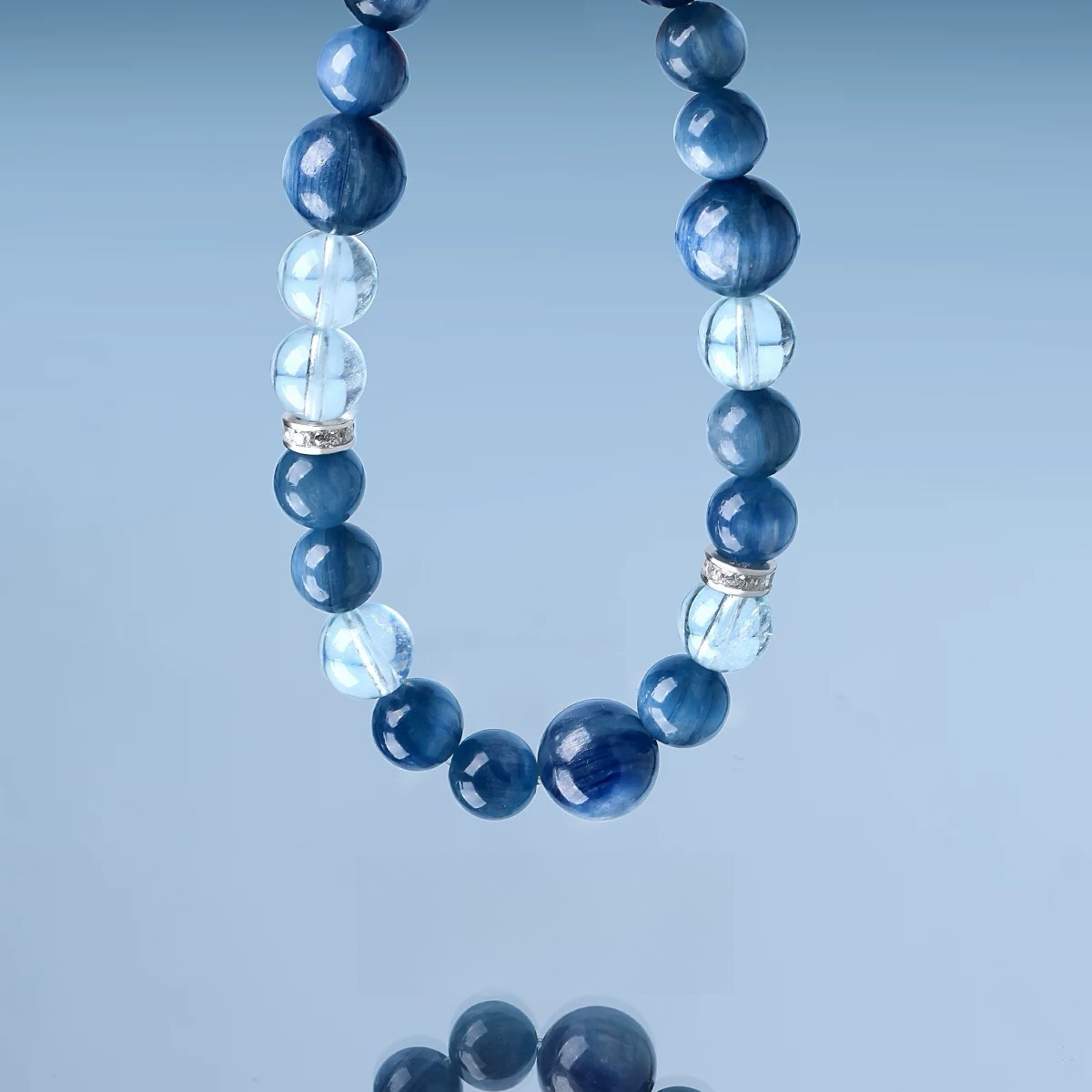 Natural Blue Crystal Sea Blue Treasure Cat Eye Bracelet - Natural Energy&Handmade