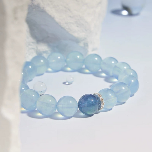 Natural Sea Blue Treasure Bracelet - Natural Energy&Handmade