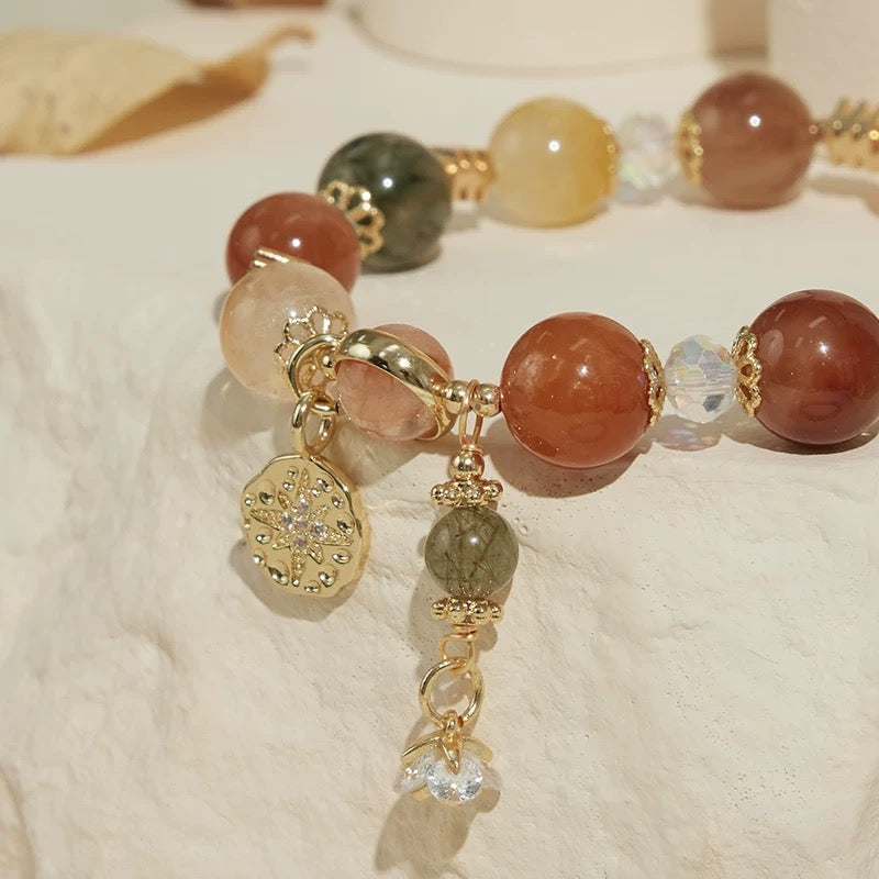Natural Crystal Fortune and Longevity Bracelet - Natural Energy&Handmade