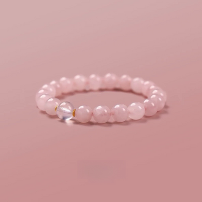 Natural Pink Crystal Moonstone Bracelet - Natural Energy&Handmade