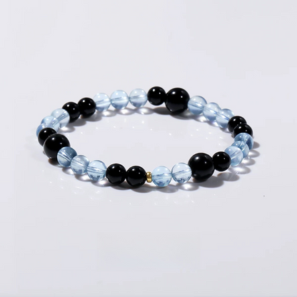 Natural 7A grade aquamarine obsidian bracelet - Natural Energy&Handmade