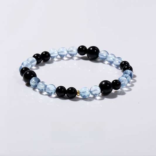 Natural 7A grade aquamarine obsidian bracelet - Natural Energy&Handmade