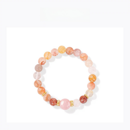 Red Crystal Pink Crystal Blessing Koi Bracelet - Natural Energy&Handmade