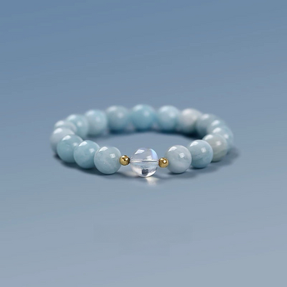 Natural Ice Ocean Blue Treasure Moonstone Bracelet - Natural Energy&Handmade