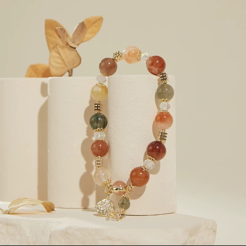 Natural Crystal Fortune and Longevity Bracelet - Natural Energy&Handmade