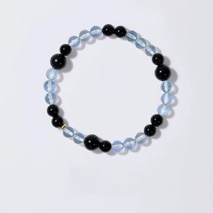Natural 7A grade aquamarine obsidian bracelet - Natural Energy&Handmade