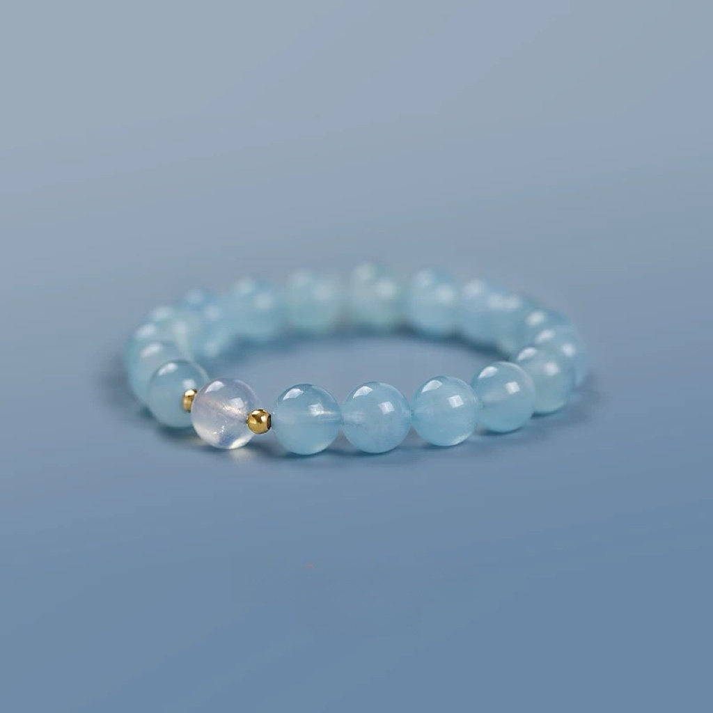 Natural Ice Ocean Blue Treasure Moonstone Bracelet - Natural Energy&Handmade
